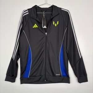 Adidas Mens Messi Track Jacket L Grey Aeroready Slim Fit Soccer Training JJ2890